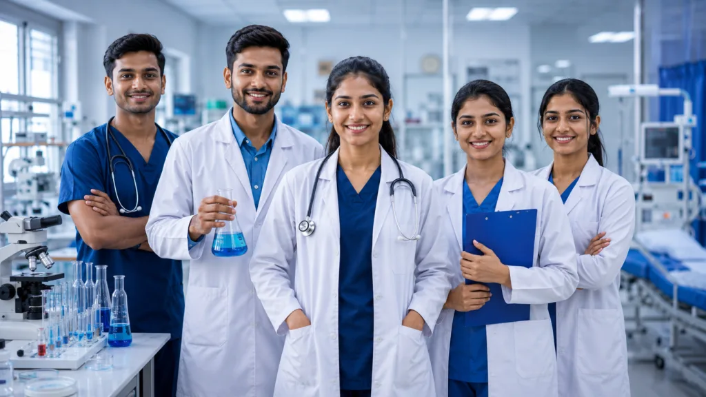 High-salary paramedical careers after 12th Science in Kolkata with healthcare students